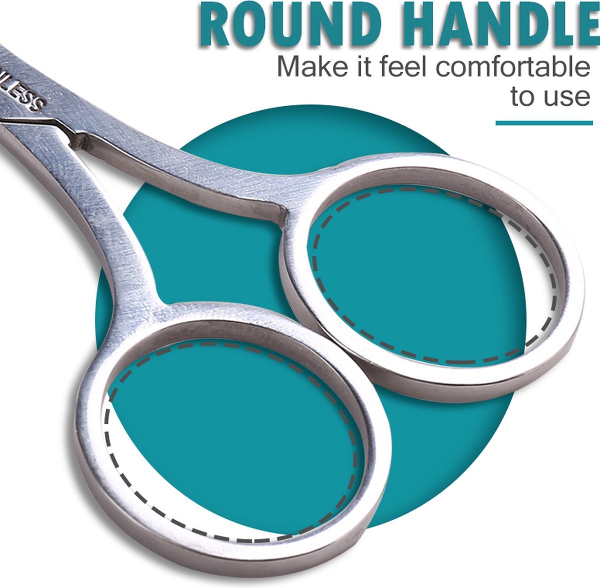 Cuticle Clipper and Eyebrow Scissors in 1 | Cuticle Scissors | Small Eyebrow Scissors | Cuticle Removal | Stainless Steel | Multicolor