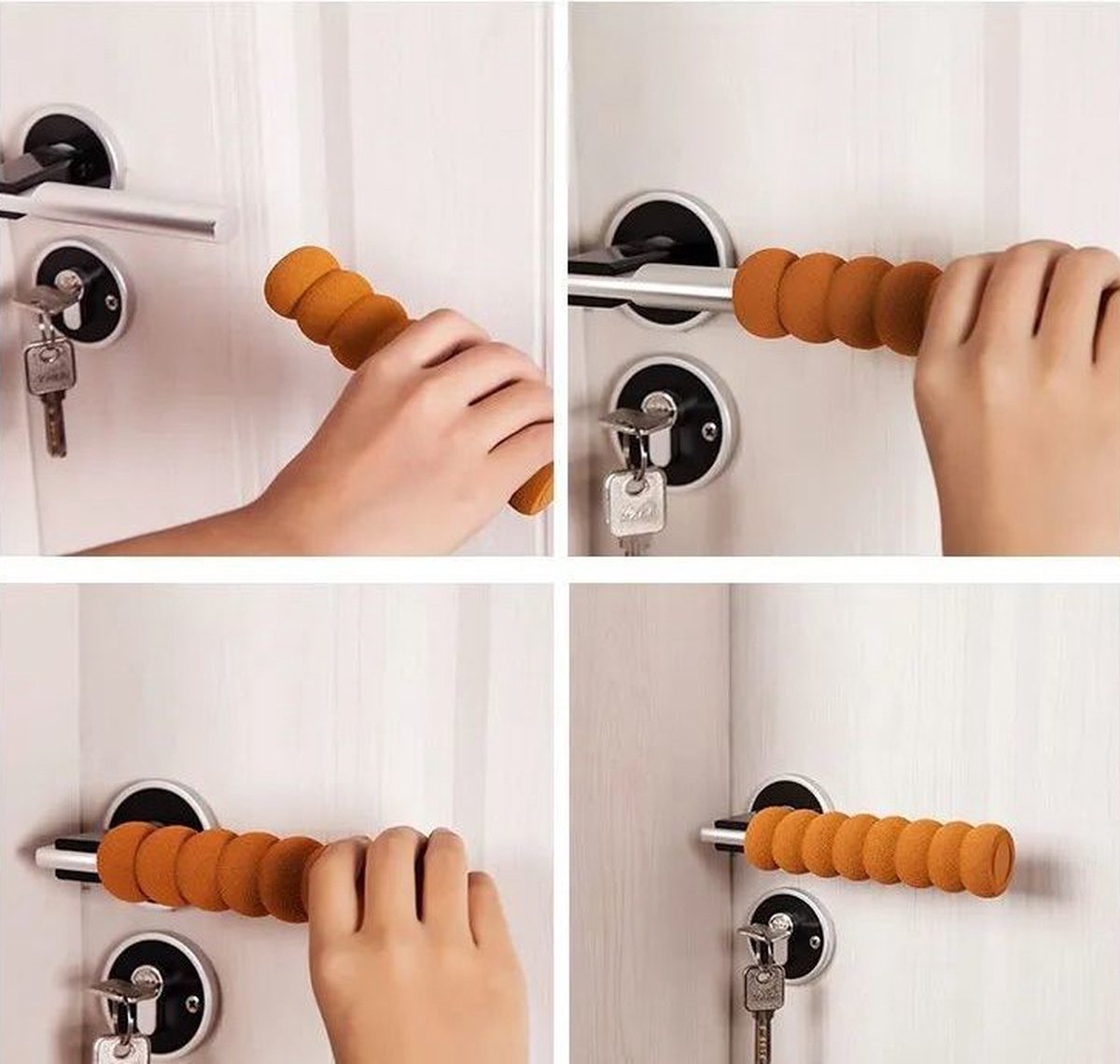Foam Door Stopper | Wall Protector | Door Protection | Door Handle Protective Cover | Baby and Child Door Protector | White