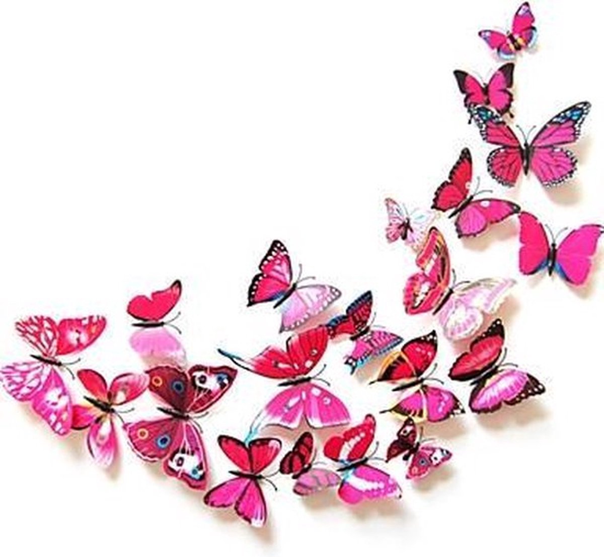 3D Wall Decoration Butterflies 12 Pieces | Wall Butterflies | Butterfly Wall Stickers | Pink