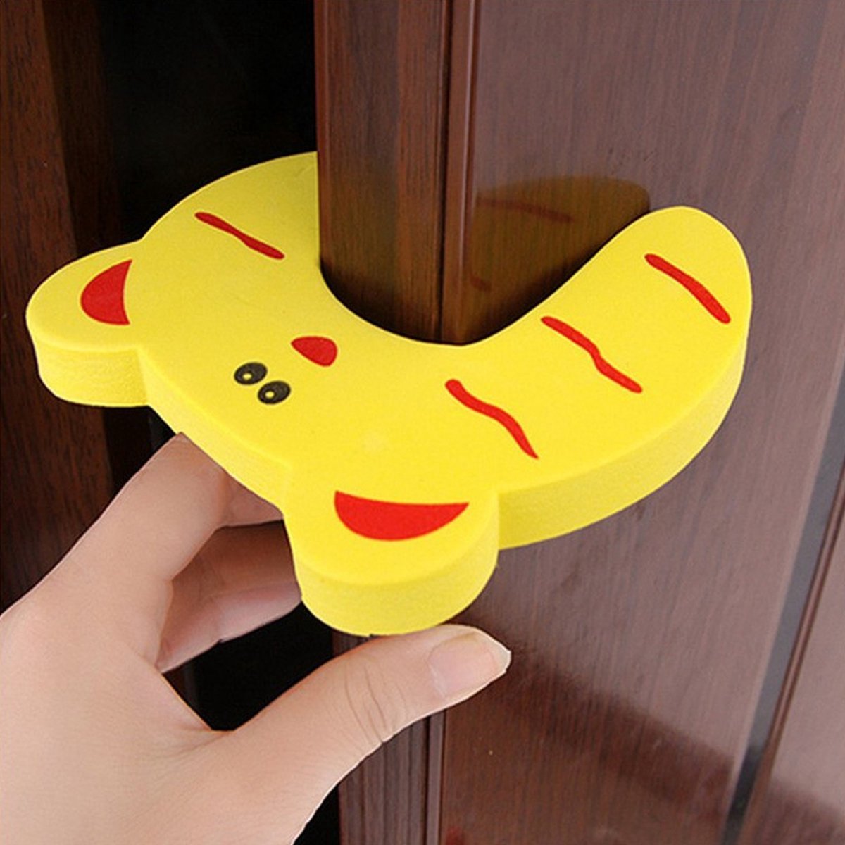 Animal Door Stoppers I Baby and Child Door Protectors I Door Protection I Foam / Foam I Animal Door Stopper I 2 Pieces I Orange + Yellow