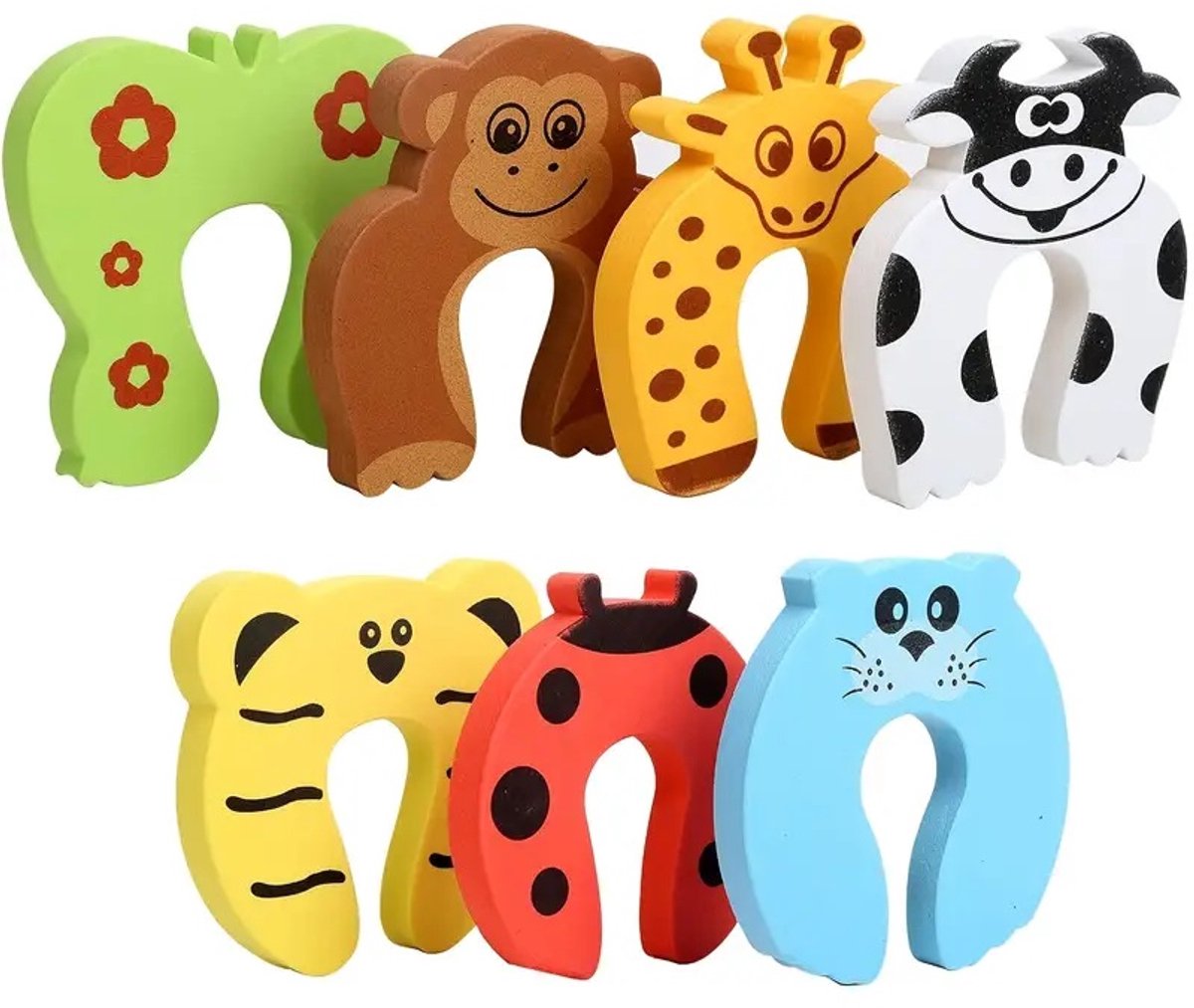 Animal Door Stoppers I Baby and Child Door Protectors I Door Protection I Foam / Foam I Animal Door Stopper I 2 Pieces I Orange + Yellow