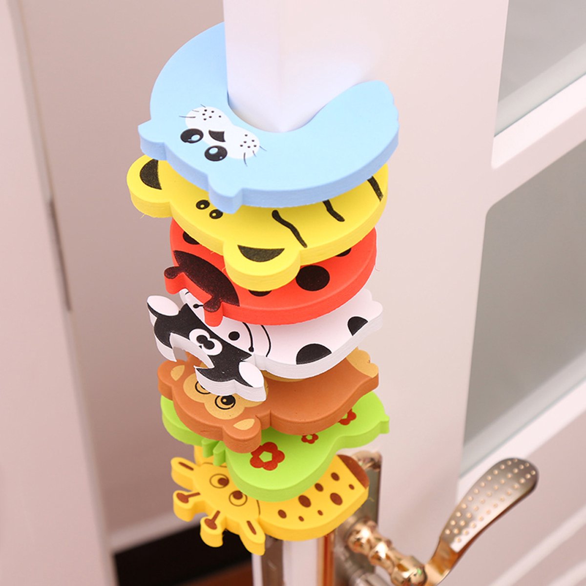 Doorstop - Foam - Blue - Child Safety - Door Protector - Animal - Door Clamp