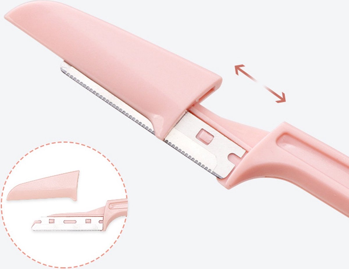 Foldable Eyebrow Scissors | Eyebrow Razor | Facial Blade | Upper Lip Hair Removal | Hair Removal Blade | Incl. Storage Box | 3 Pieces