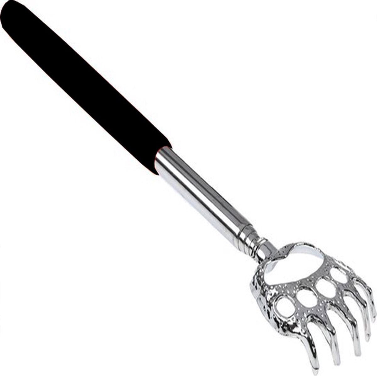 Extendable Back Scratcher Bear Claw | Adjustable Back Scratcher | Massage Scratcher | Telescopic Back Scratcher | Anti-Itch | Up to 53 CM | Stainless Steel | Black