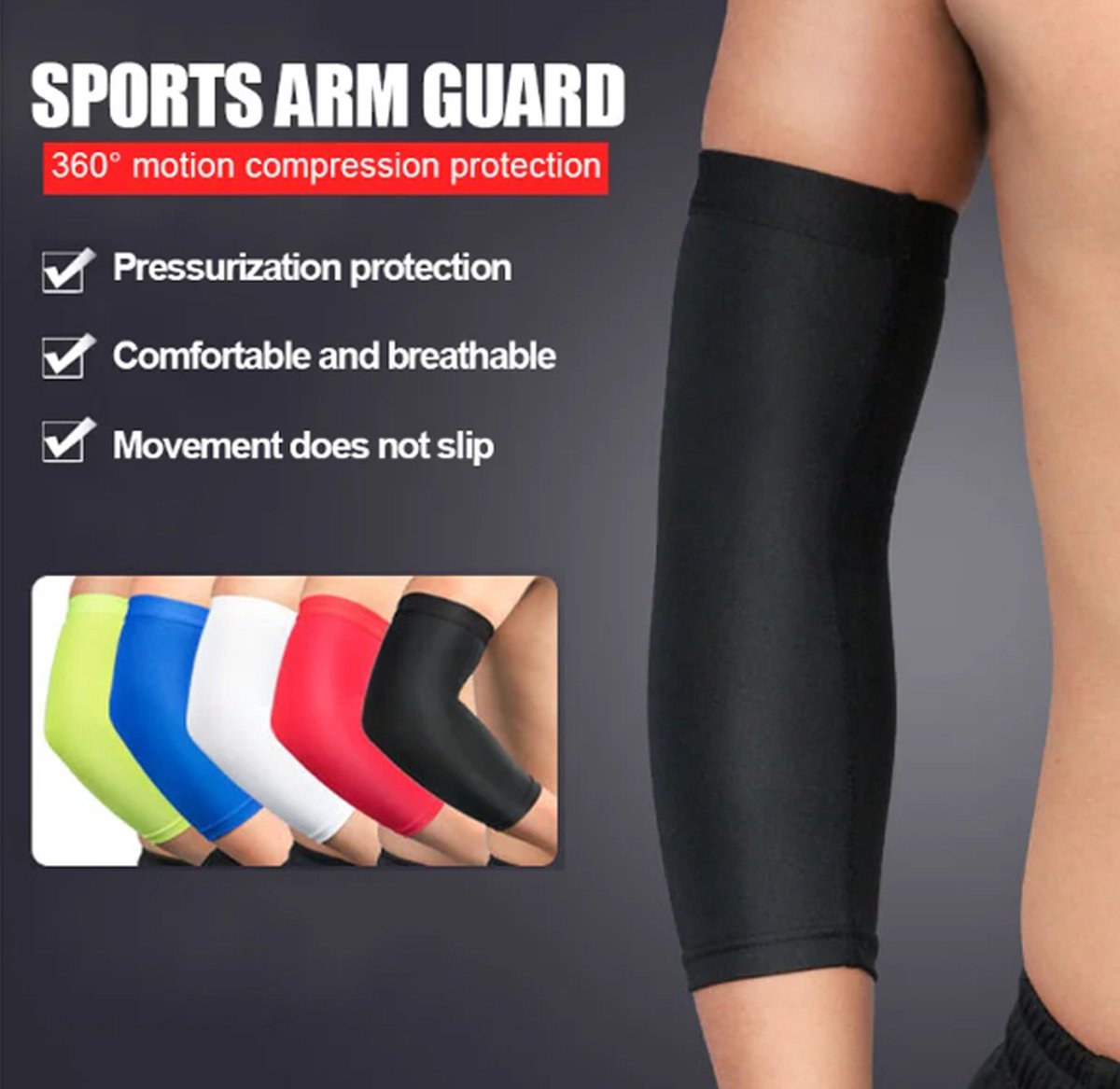 Light Compression Arm Sleeve | Arm Support | Arm Protector | Armbands | Arm Support | 1 Piece | Size LI Purple