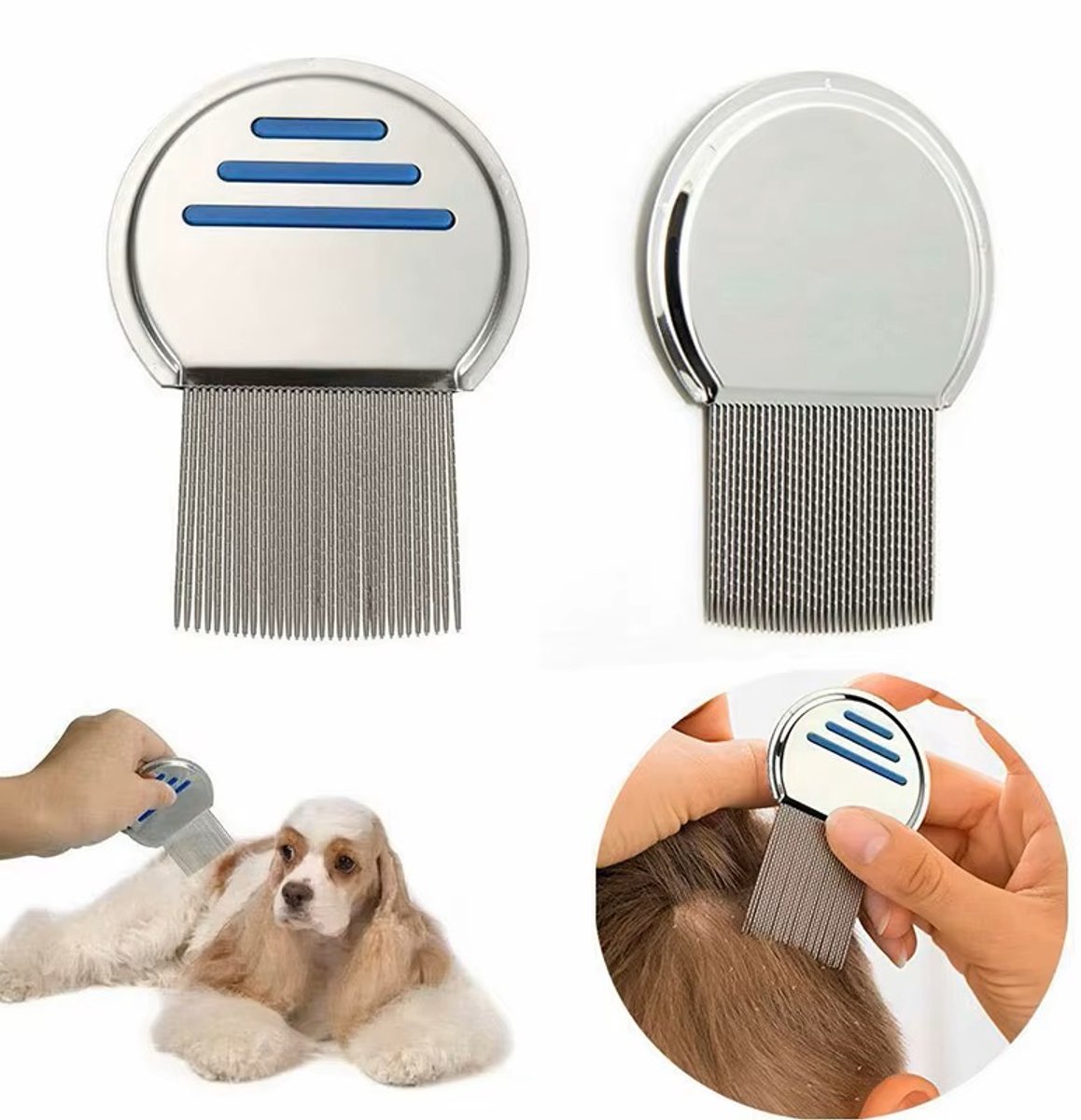 Lice Comb for Child & Pet | Lice Brush | Flea Comb | Nits Comb | Dust Comb | Lice Remover | Stainless Steel | Green