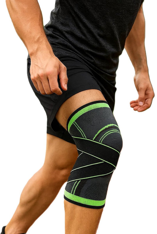 3D Compression Knee Brace | Knee Support | Knee Protector | Knee Bandage | Knee Support | 1 Piece | Adjustable Compression Level | Size M