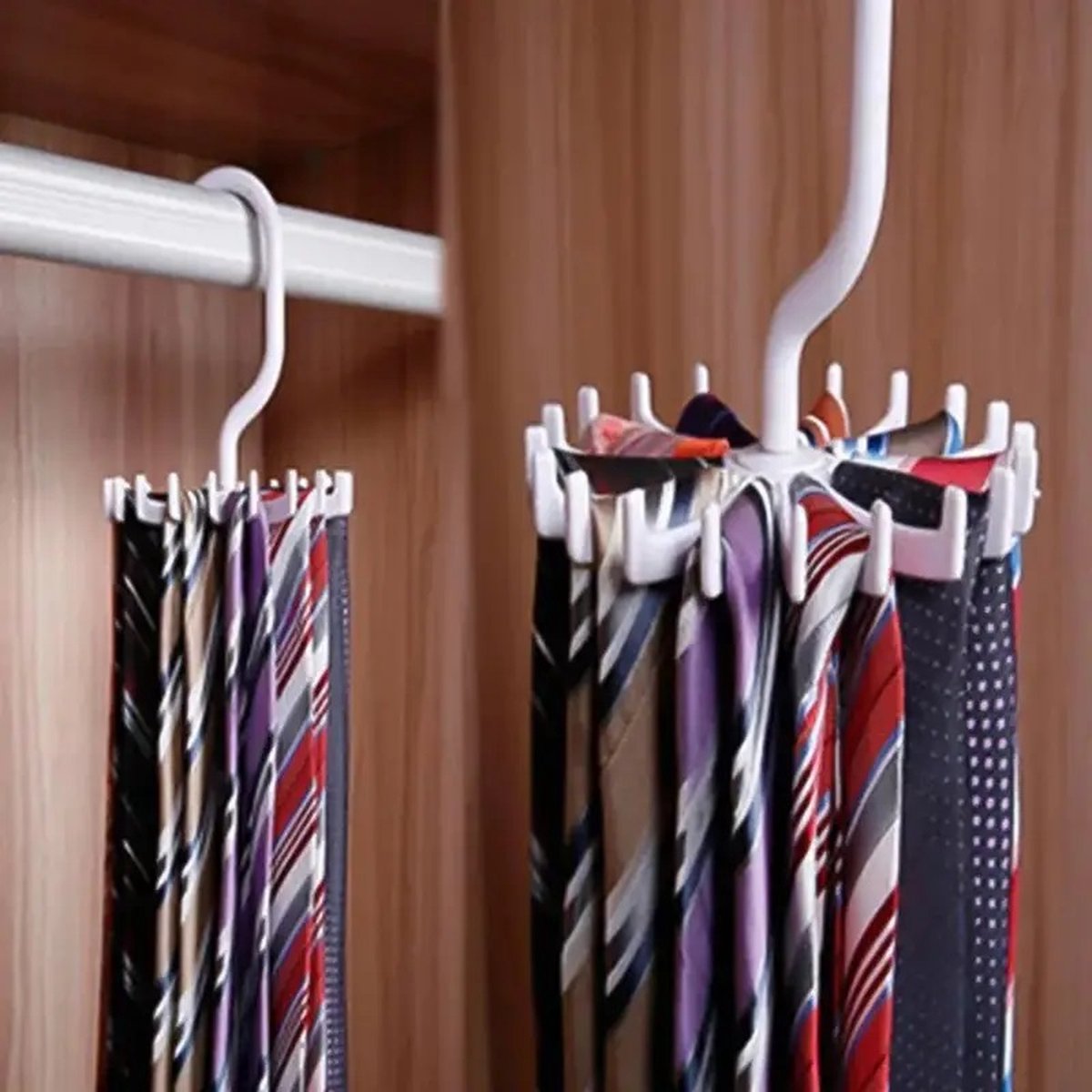 Tie Hanger | Tie Hanger | Tie Organizer | Tie Hook | Hang 20 Ties | White