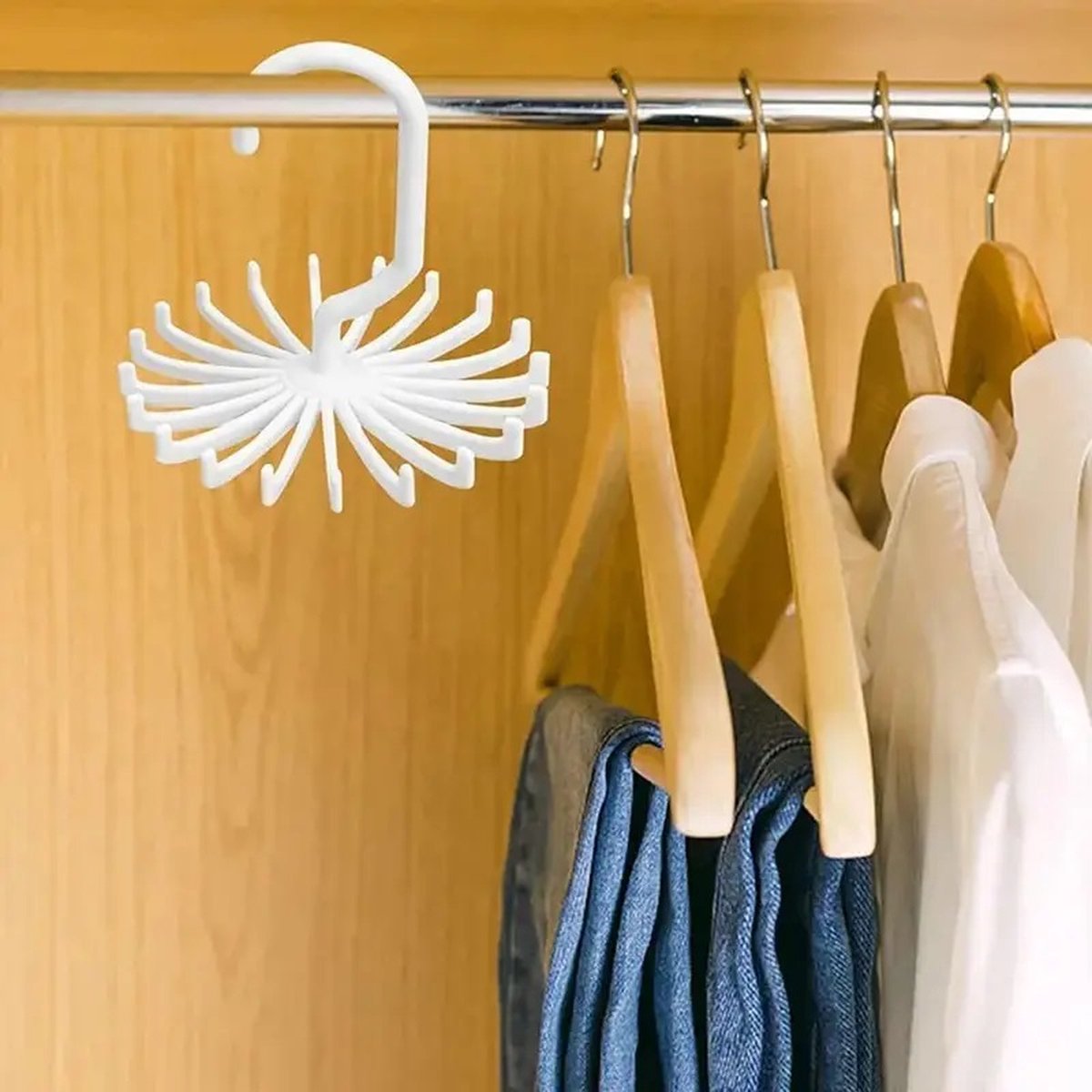 Tie Hanger | Tie Hanger | Tie Organizer | Tie Hook | Hang 20 Ties | White
