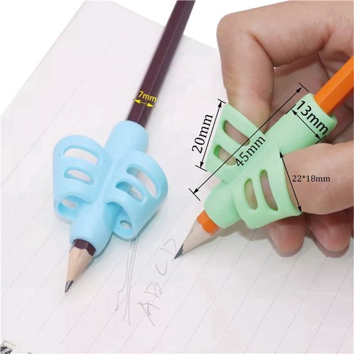 Pencil Grips | Finger Grip Writing Aids for Children & the Elderly | Pencil Holder | Pen Holder | Writing Aids | 1 Piece | Blue