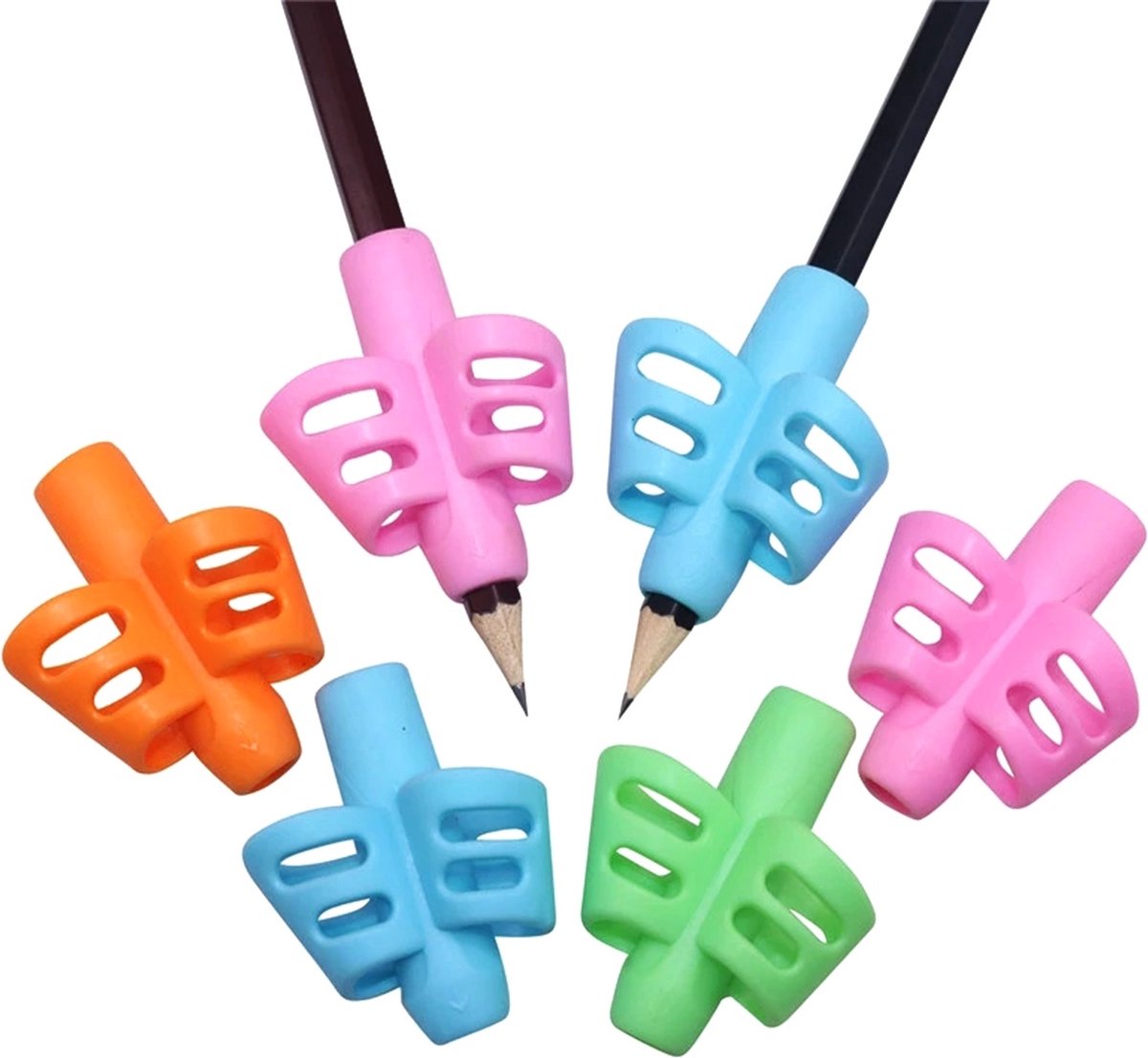 Pencil Grips | Finger Grip Writing Aids for Children & the Elderly | Pencil Holder | Pen Holder | Writing Aids | 1 Piece | Green
