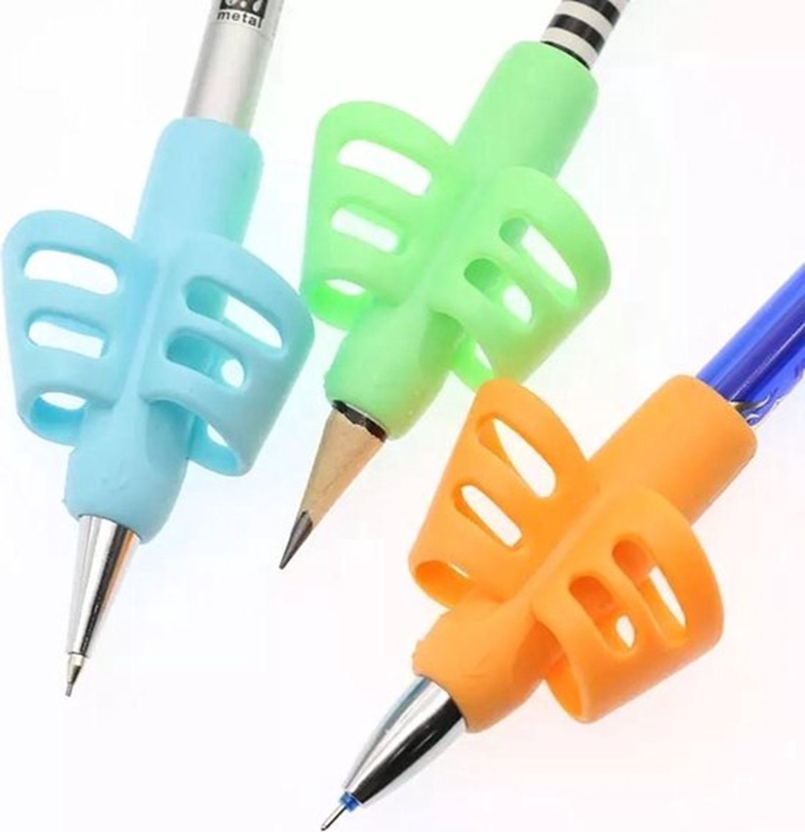 Pencil Grips | Finger Grip Writing Aids for Children & the Elderly | Pencil Holder | Pen Holder | Writing Aids | 1 Piece | Green