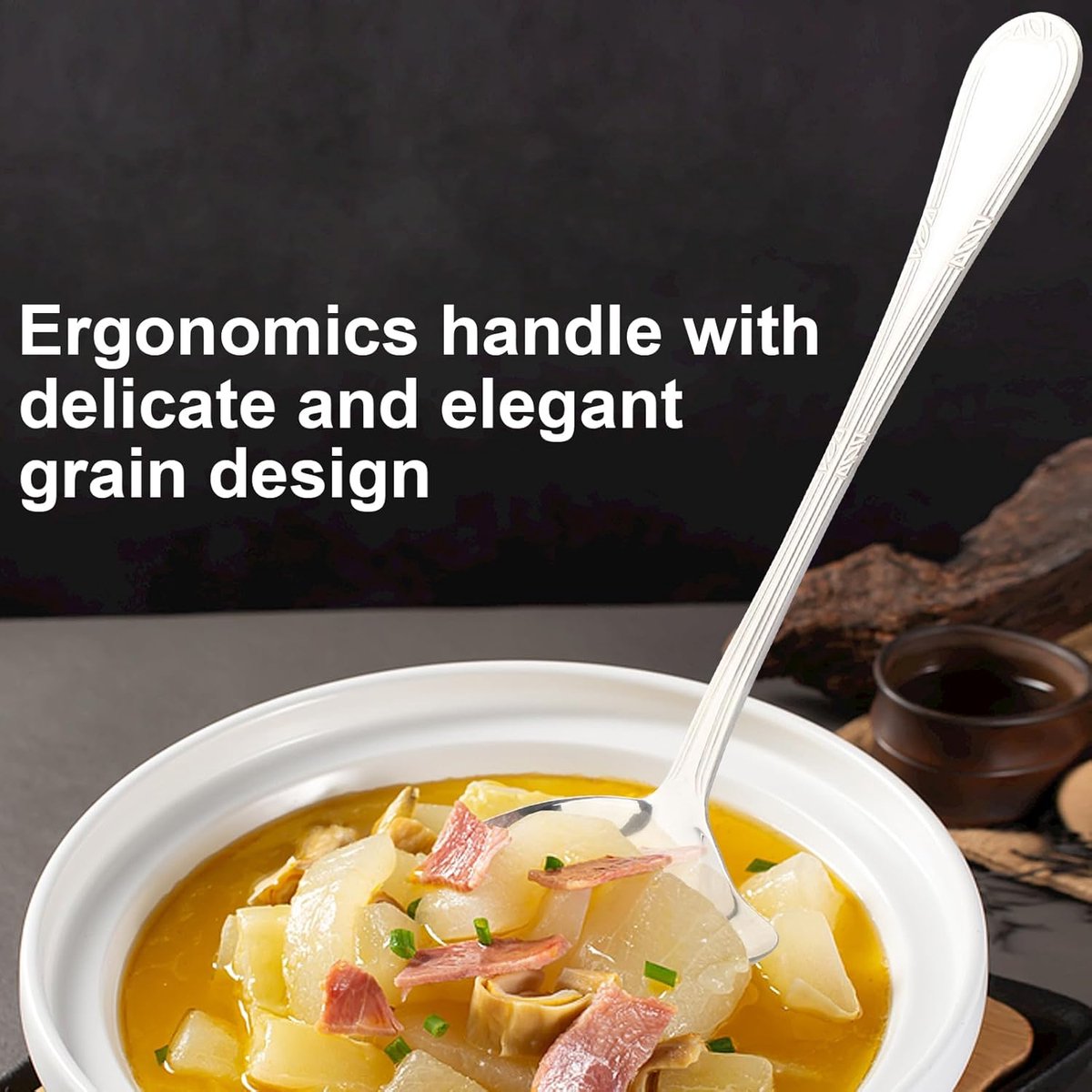 2-piece gravy spoon, small spoon with spout, 18/10 stainless steel, sauce ladle for scooping gravy and sauces, 7.87 inches