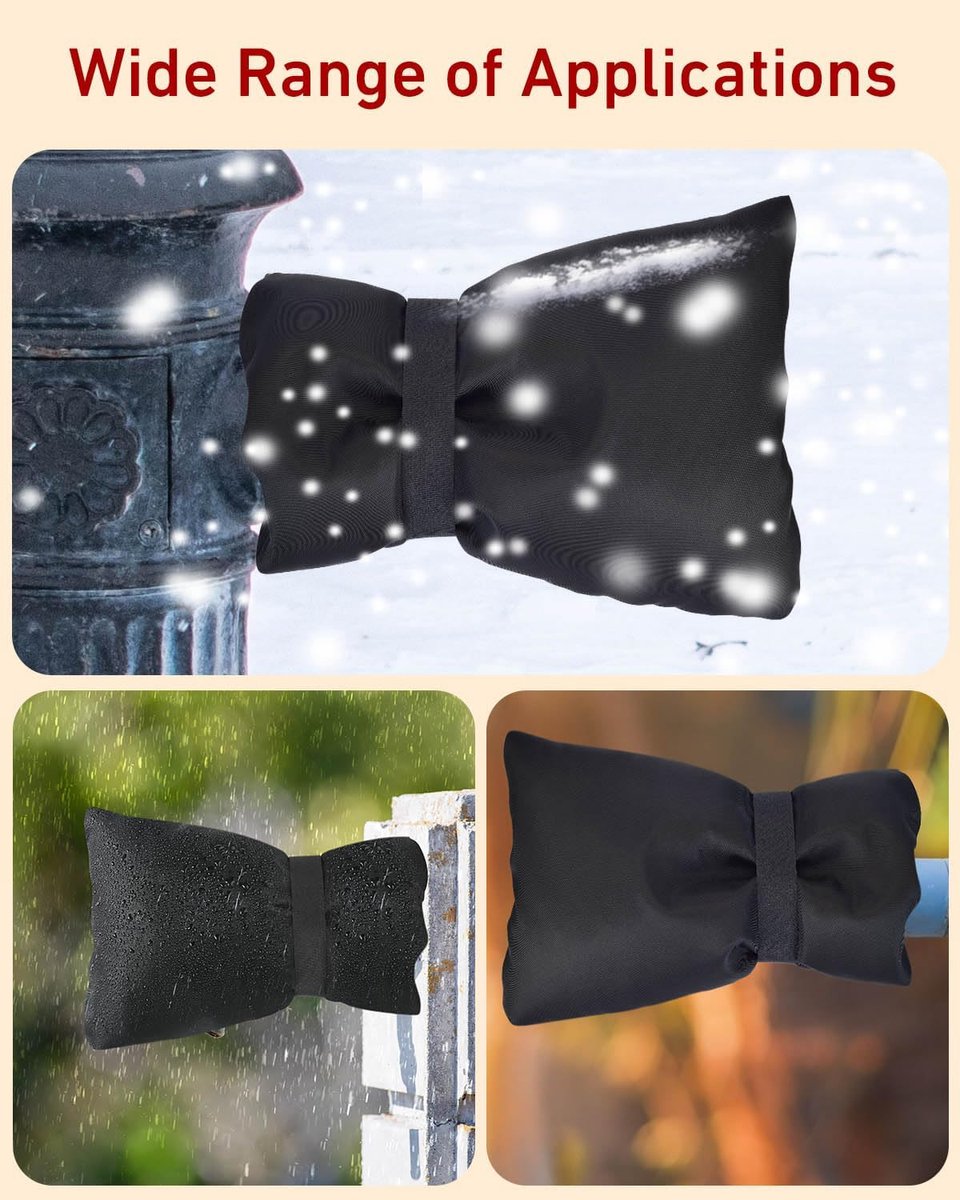 Kitchen faucet outdoor faucet covers for protection against frost in winter - 2-pack, thickened insulated pipe covers for outdoors, indispensable reusable waterproof faucet covers for garden maintenance, 15×20 cm, black