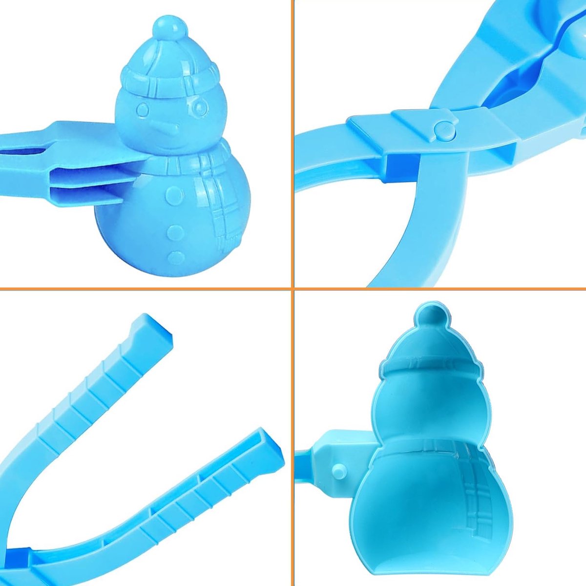 4 Pieces Snowball Maker for Children - Ball/Heart/Duck/Snowman - Safe PP Material