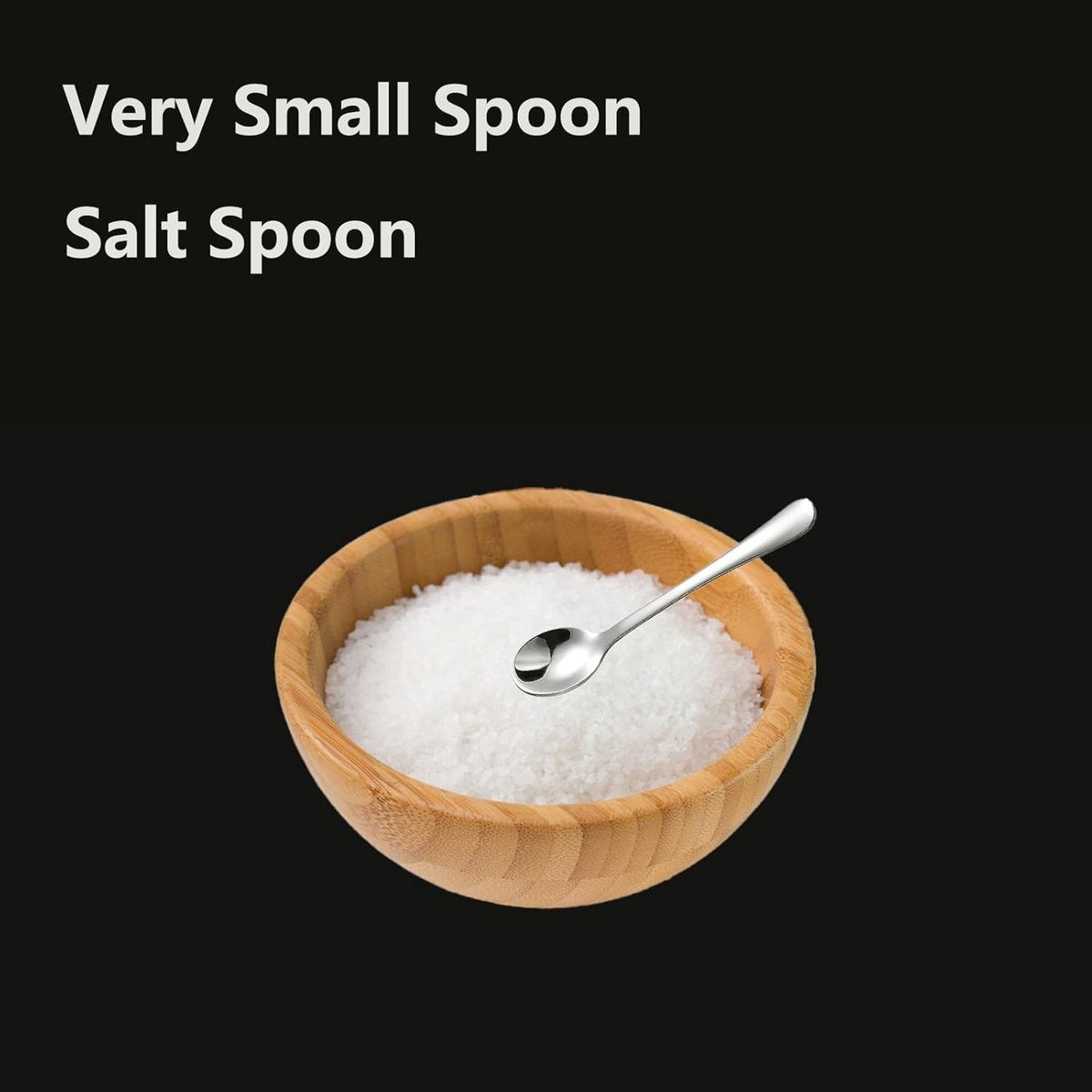 8 Mini Stainless Steel Spice Spoons - 7.3cm - For Salt, Sugar & Honey