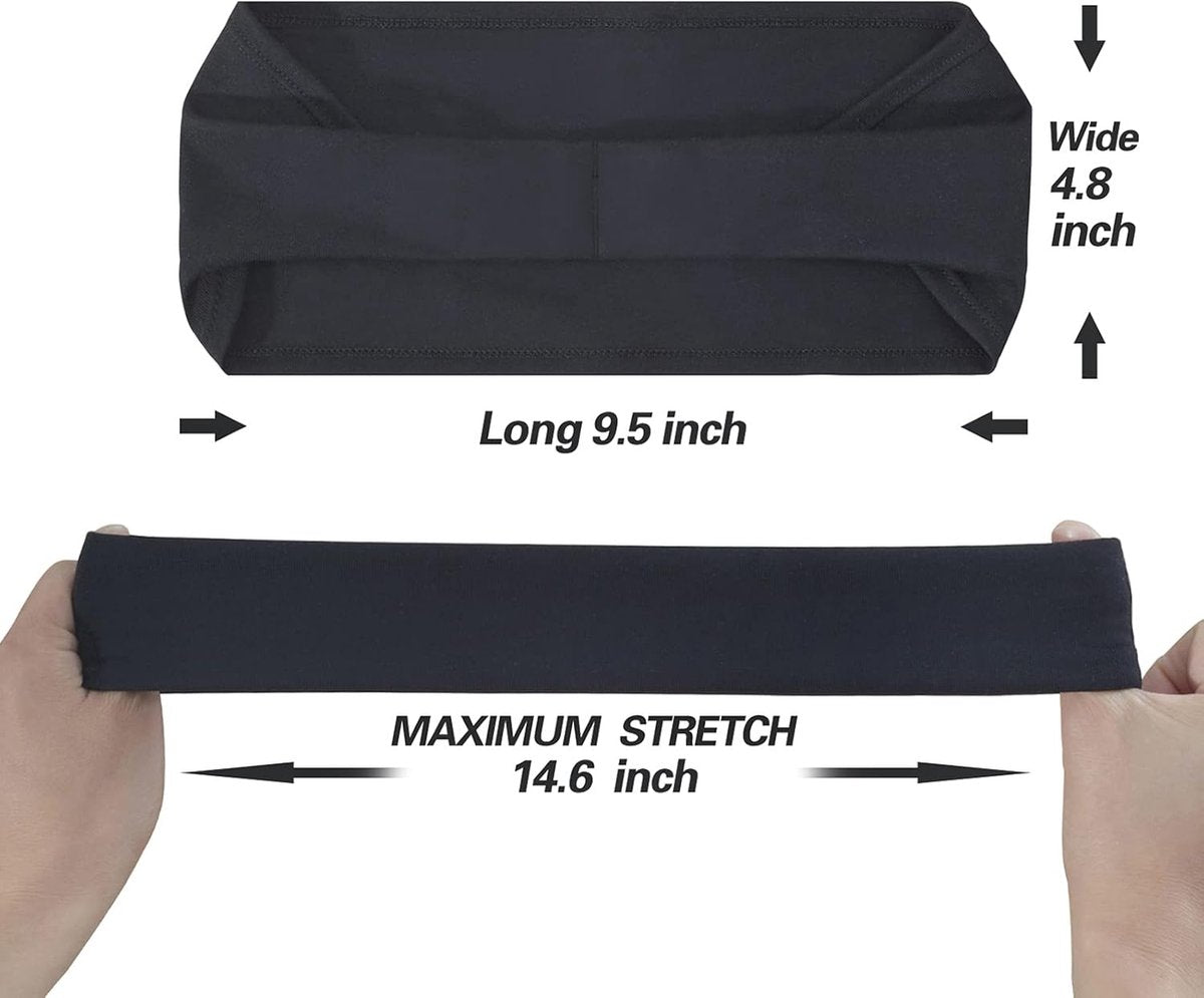 Men's Headbands - 5-pack - Sweat-wicking headbands for men - Suitable for running, cycling, basketball, yoga, fitness training - Elastic unisex headbands