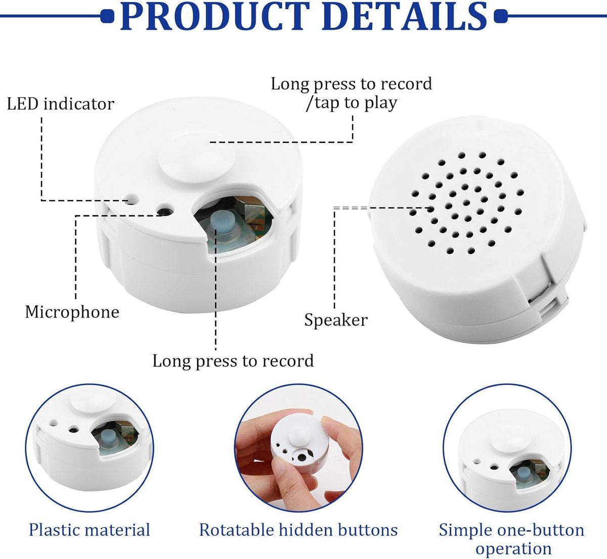 Voice Recorder for Plush – 30 seconds, customizable, DIY gift