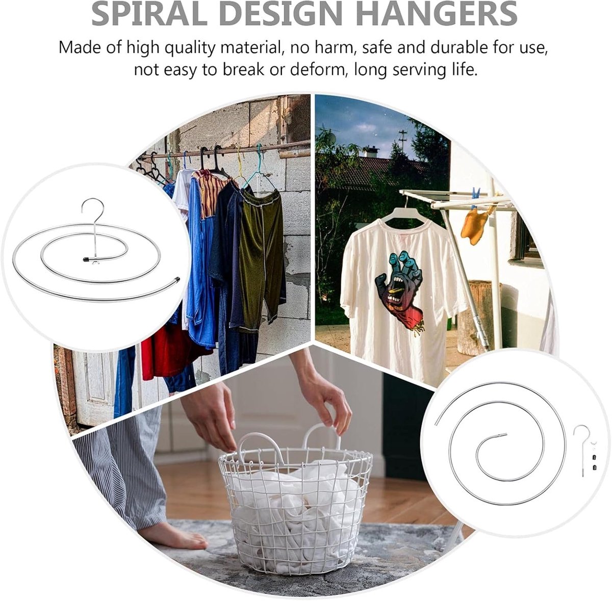 Spiral Drying Rack - 2-Piece Set - Windproof - For Bedding, Towels & Clothing - Rotatable & Space-Saving
