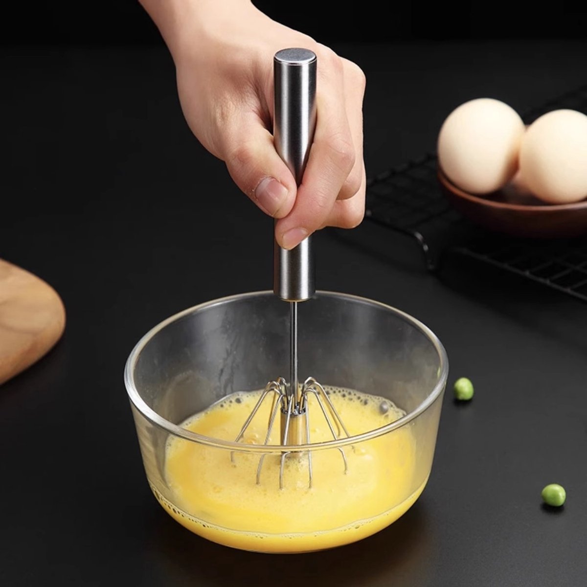 Egg whisk - Egg beater - Whipped cream whisk - Mini whisk - Milk frother - Manual - mixing, beating, whisking and stirring (25 cm)