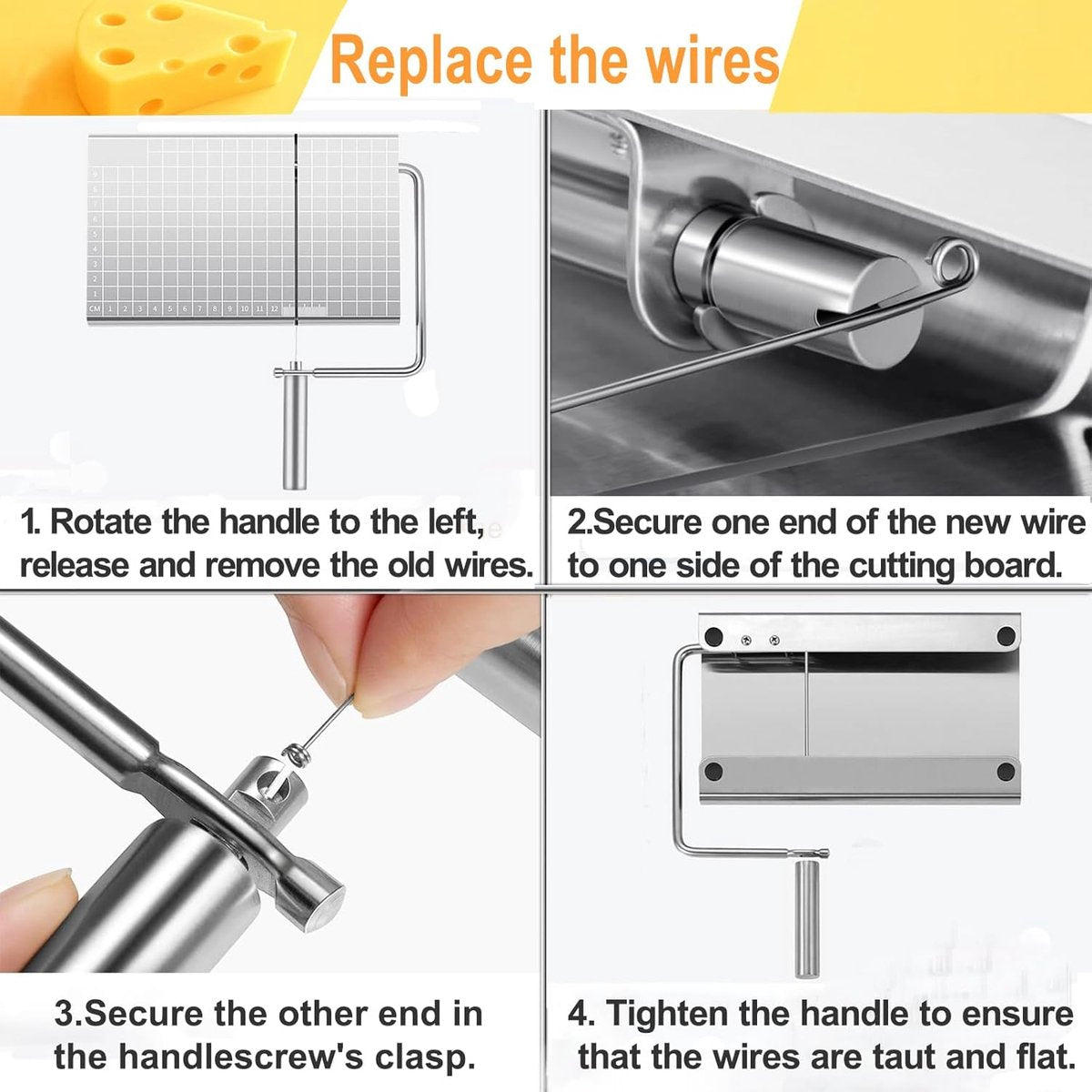 Cheese Slicer with Measuring Scale - 6 Interchangeable Blades - Precision Cutting - Dishwasher Safe - Cheese Lovers & Home Use