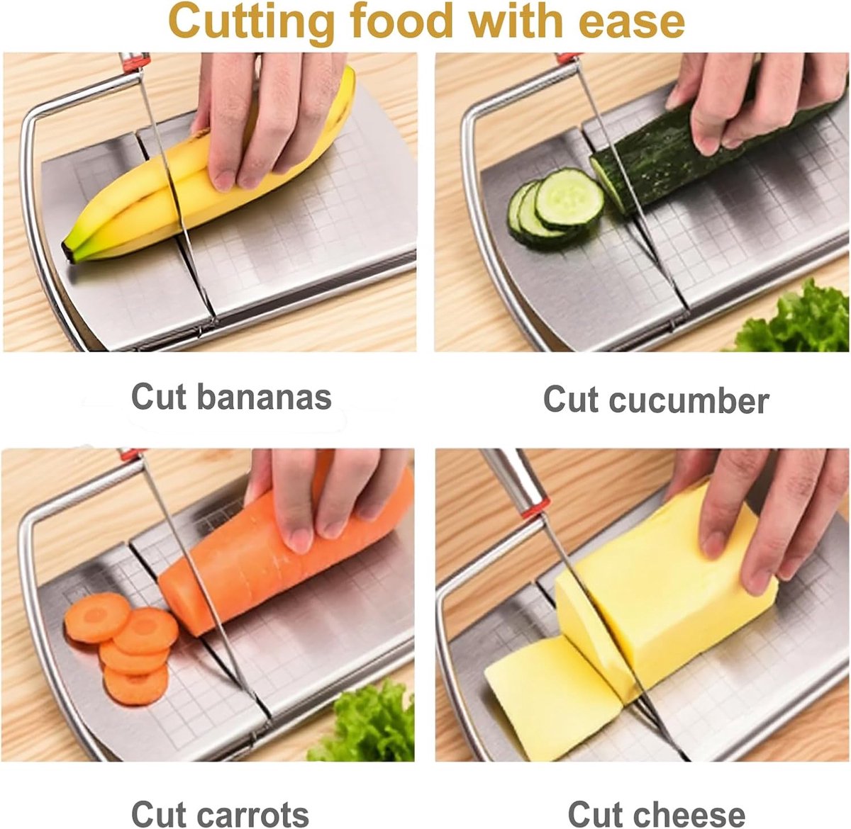 Cheese Slicer with Measuring Scale - 6 Interchangeable Blades - Precision Cutting - Dishwasher Safe - Cheese Lovers & Home Use