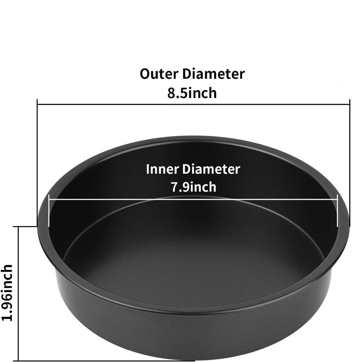 Set of 1 20 cm round baking pan - non-stick carbon steel baking pans with 50 baking paper, dishwasher safe, durable for layer cakes, birthday and Christmas pastries