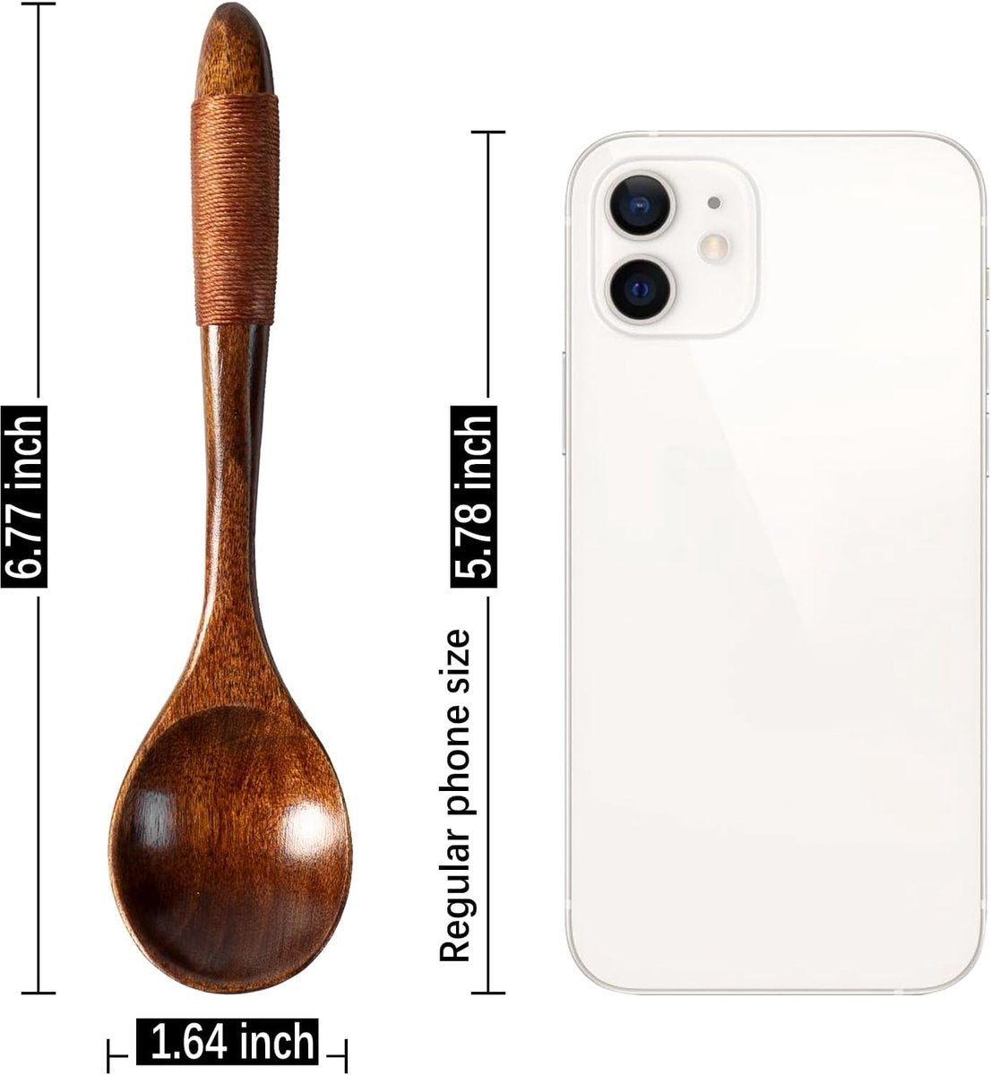 Wooden Spoons - 17cm Bamboo Spoons - Eco-friendly - Versatile Use - Perfect for Honey Jars & Jams (6-piece)