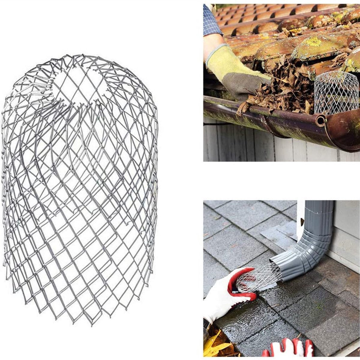 Gutter Leaf Filter 4-piece – Wire Mesh Guard, 10x17cm, gutter protector