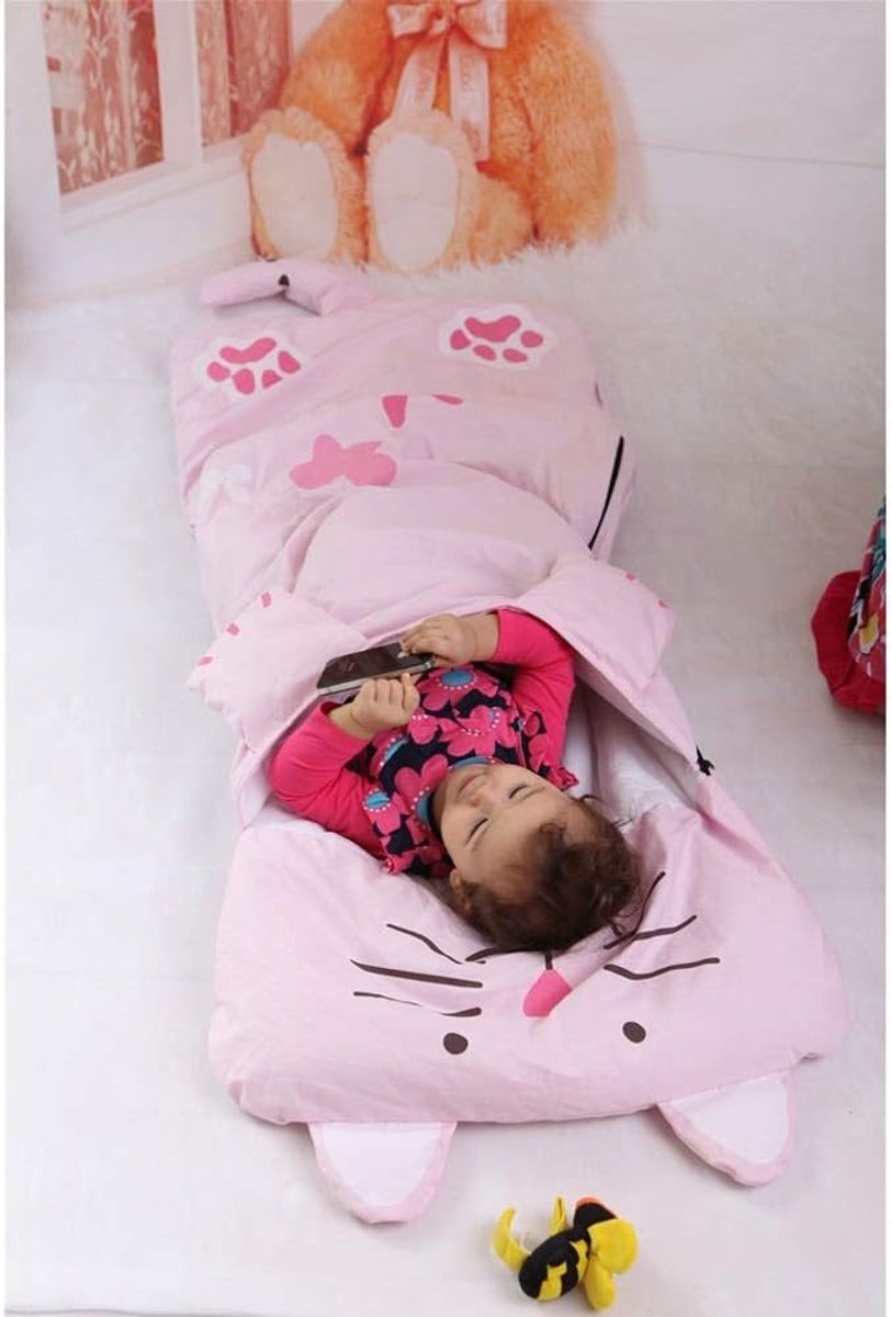 Children's Sleeping Bag 160x60cm – Cartoons, soft warm, green