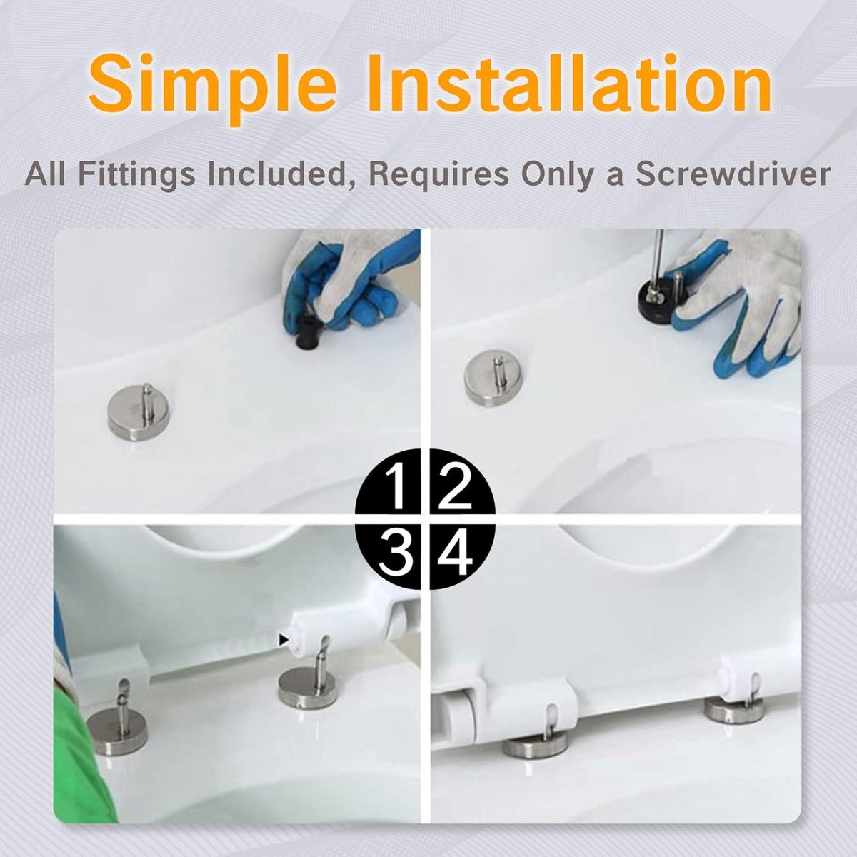 Toilet Seat Hinge Parts – Top-mounted, quick installation