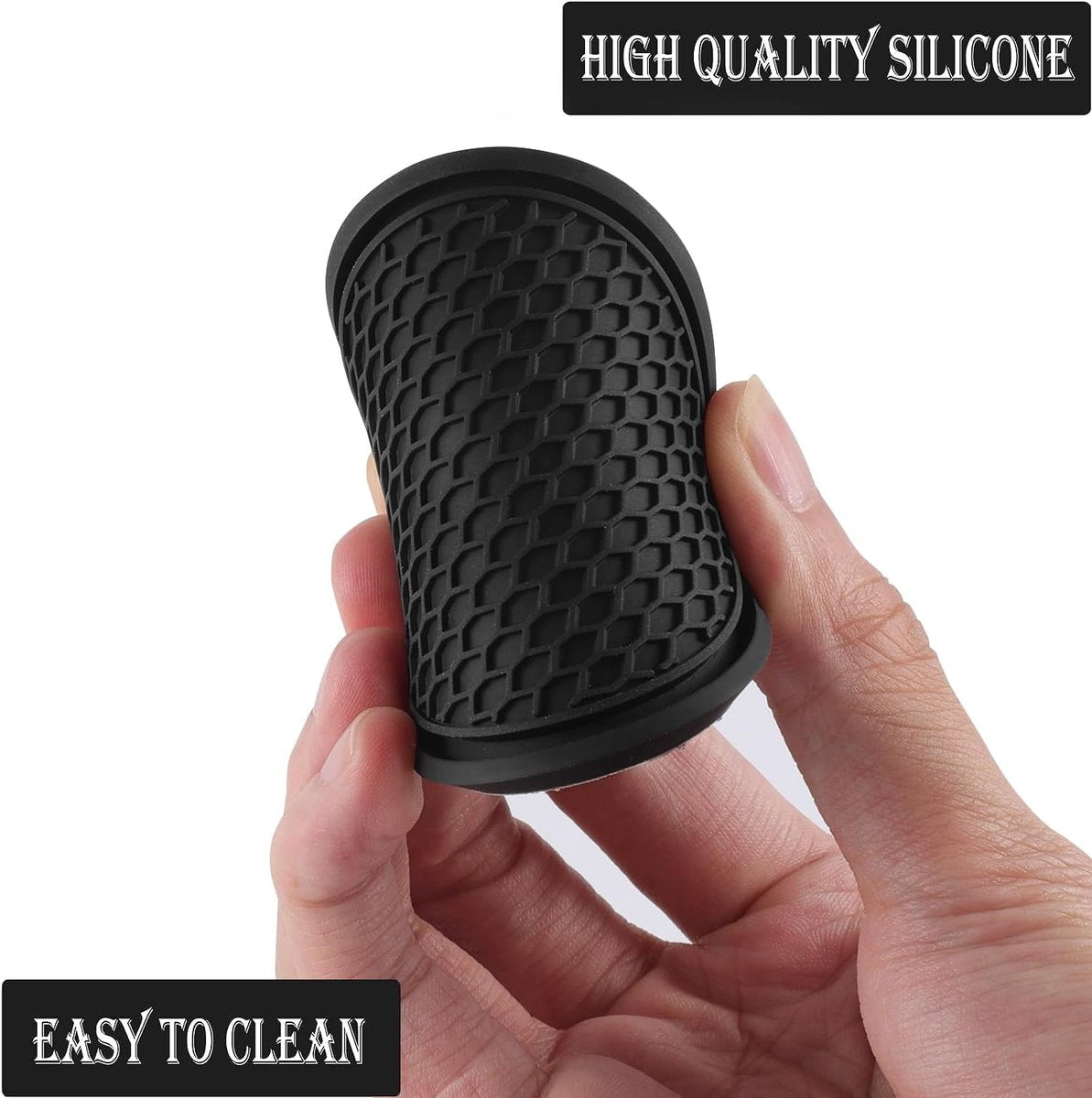 Car Coasters - 4-pack - Universal Non-slip Drink Holder - Built-in Decoration - Car Interior Accessories - Black