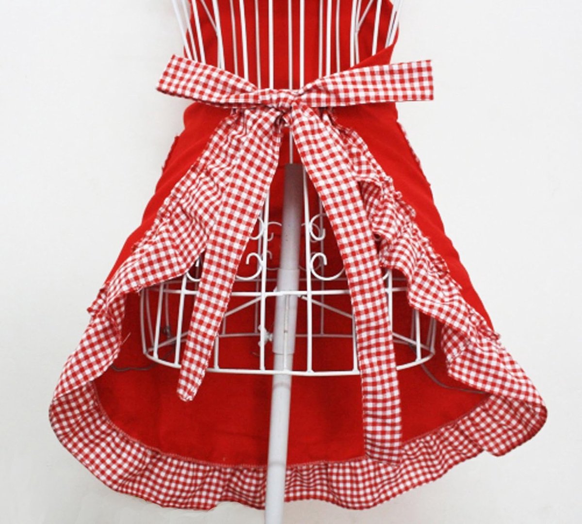 Kitchen Apron - Catering Apron - Pottery Apron - BBQ Apron - Painting Apron - Carpenter's Apron - flirty vintage aprons for womanly girls with pockets as a Mother's Day gift (red)