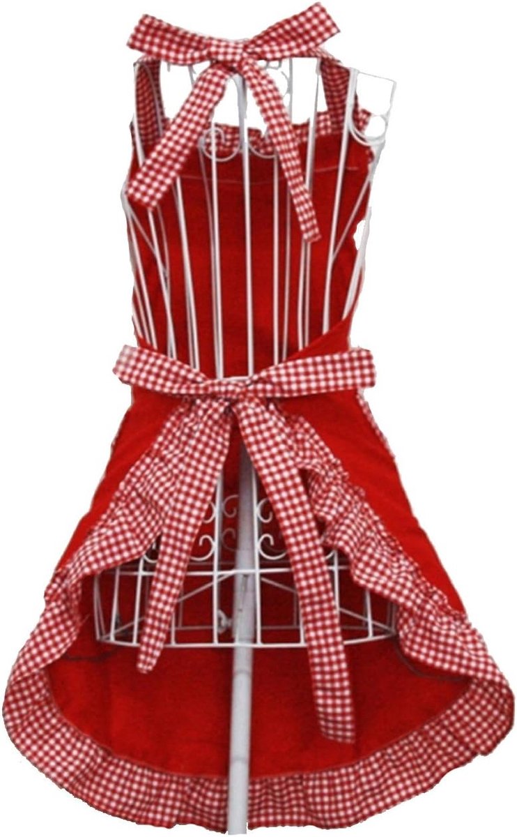 Kitchen Apron - Catering Apron - Pottery Apron - BBQ Apron - Painting Apron - Carpenter's Apron - flirty vintage aprons for womanly girls with pockets as a Mother's Day gift (red)