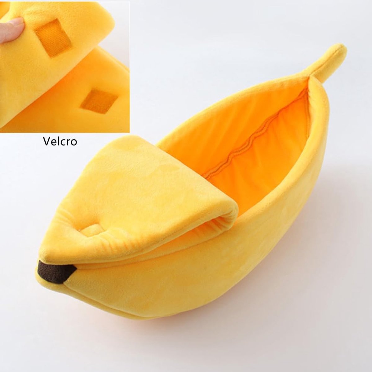 Banana-shaped pet bed - Creative dog and cat kennel - Warm and soft plush puppy mat - Cute fruit design for cats, kittens, and dogs - Available in various sizes (S)