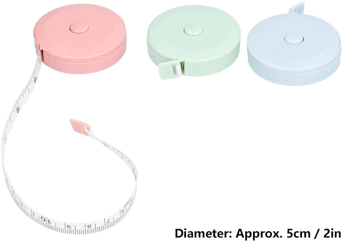Measuring Tape - Mini Measuring Tape - Clothing Measuring Tape - 1.5 Meter Body Measurement - Soft and Flexible Ruler - For Tailors and Crafters (3 pieces)