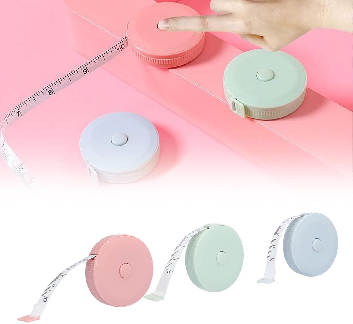 Measuring Tape - Mini Measuring Tape - Clothing Measuring Tape - 1.5 Meter Body Measurement - Soft and Flexible Ruler - For Tailors and Crafters (3 pieces)