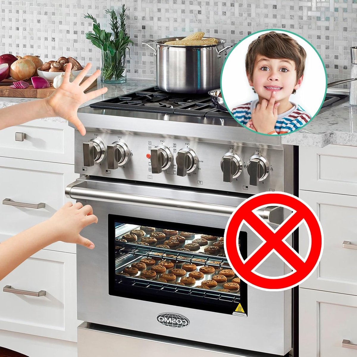Child-safe Stove Knob 5-pack – With lock, universal, black