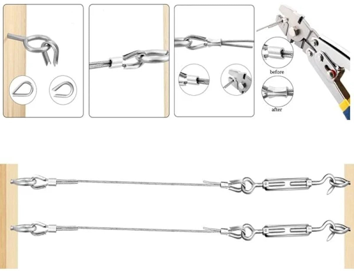 Stainless Steel Thread Set – 30M×2mm, with M5 Spanner, for plants