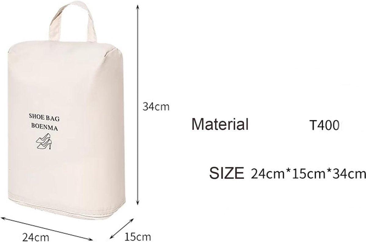 2-piece shoe bag - Travel and home organization - Sealed and waterproof shoe bag - breathable and odor-free for freshness (off-white)