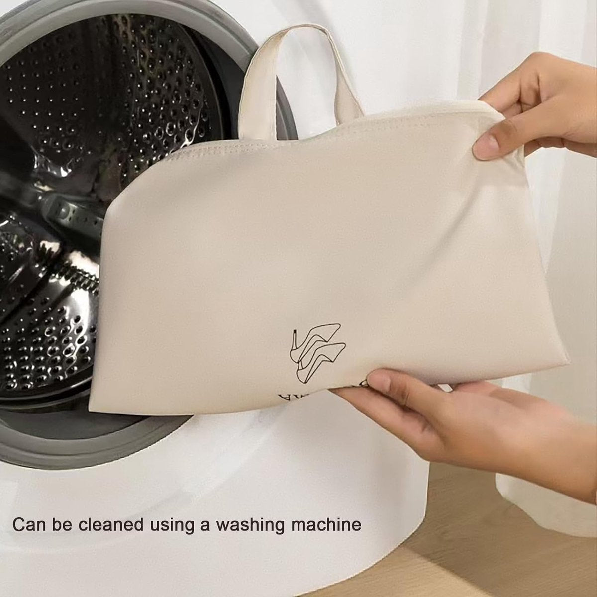 2-piece shoe bag - Travel and home organization - Sealed and waterproof shoe bag - breathable and odor-free for freshness (off-white)