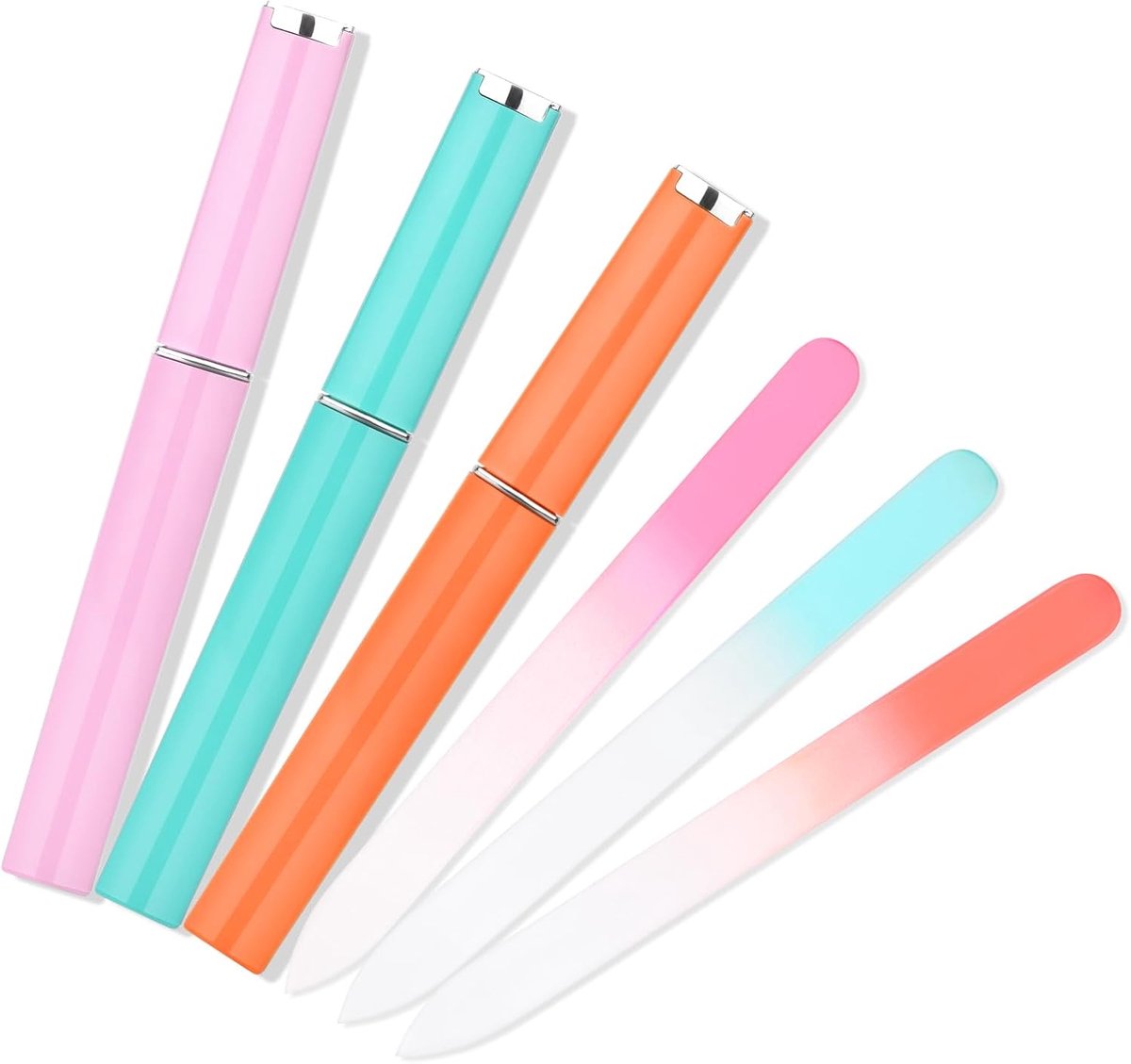 Glass Nail File Set 3-Piece – Double-Sided, with Case, Gift for Women