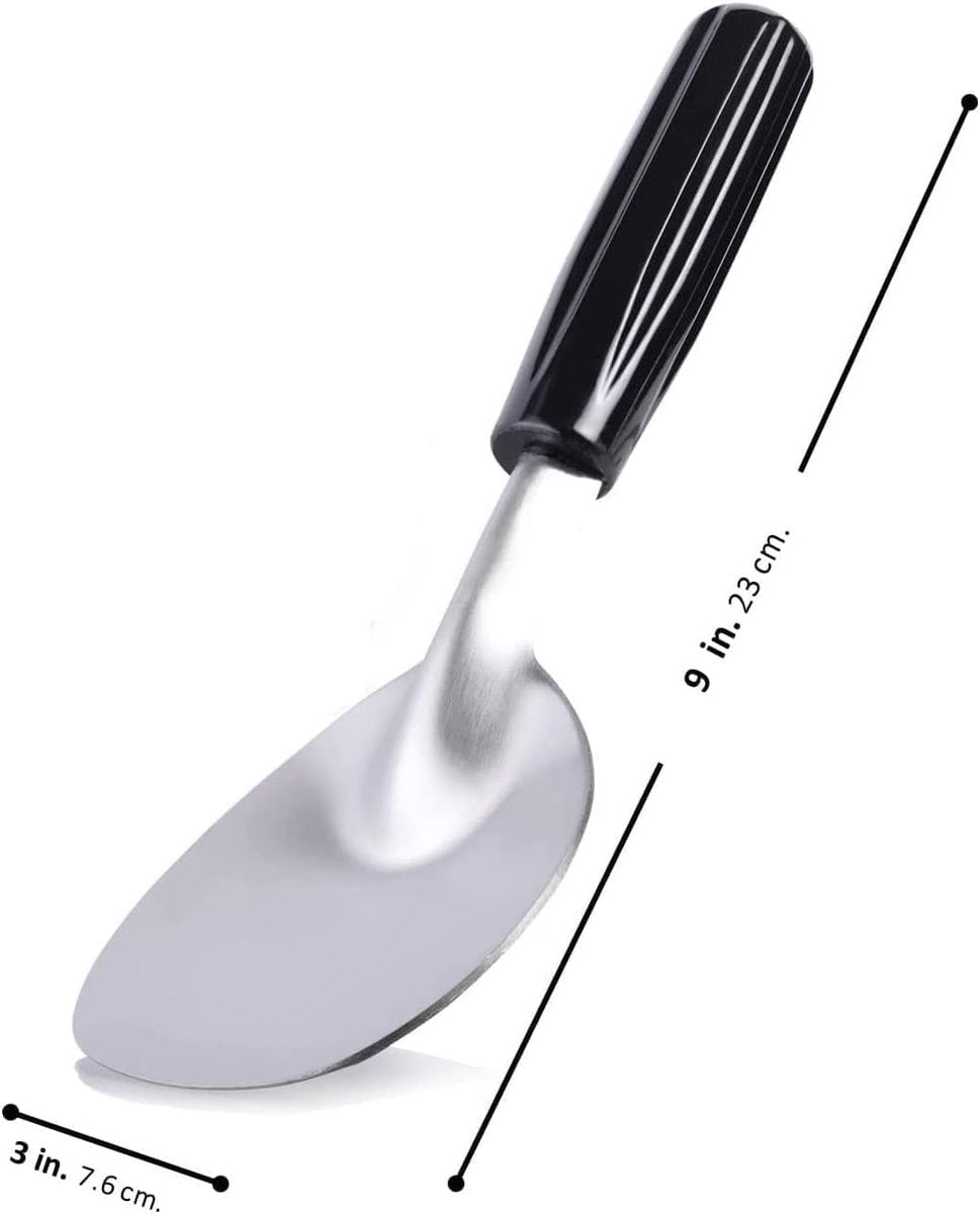 Robust ice cream scoop with non-slip handle - stainless steel ice cream scoop - perfect for scooping and serving hard frozen desserts.