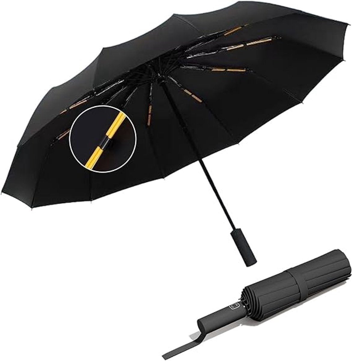 Folding umbrella 12-foot umbrella men and women windproof large size rainproof sun-resistant foldable