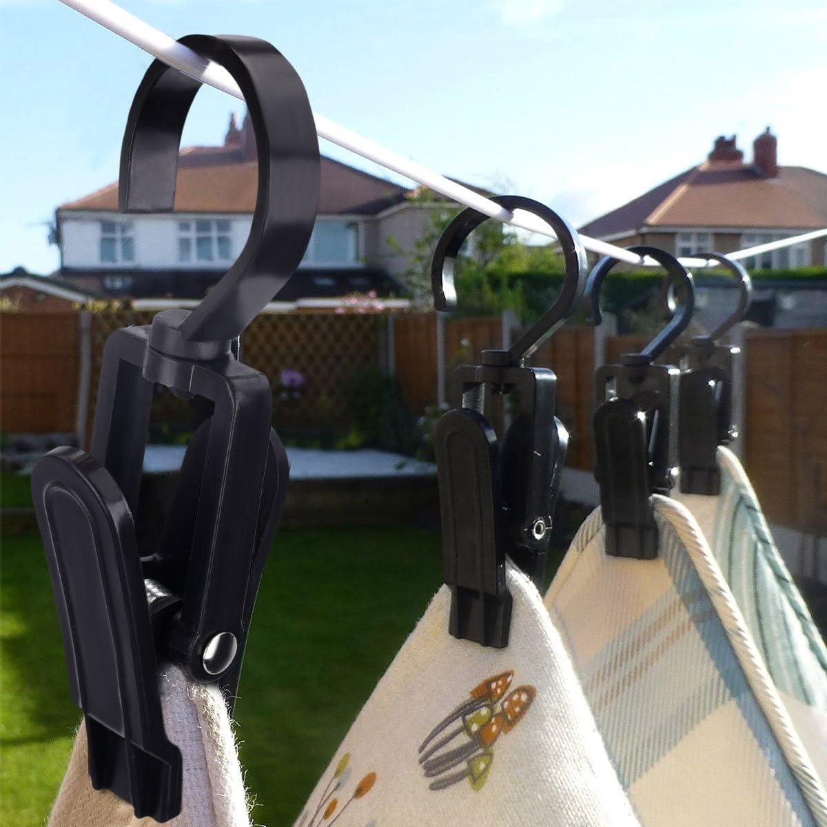 20 Towel clips - Dishcloth hooks - Towel clips - Clips - Buckles - Hooks - Clothes clips - Laundry clips - Clothes clips - Trouser hangers - Boot clips - Sock clips - Black