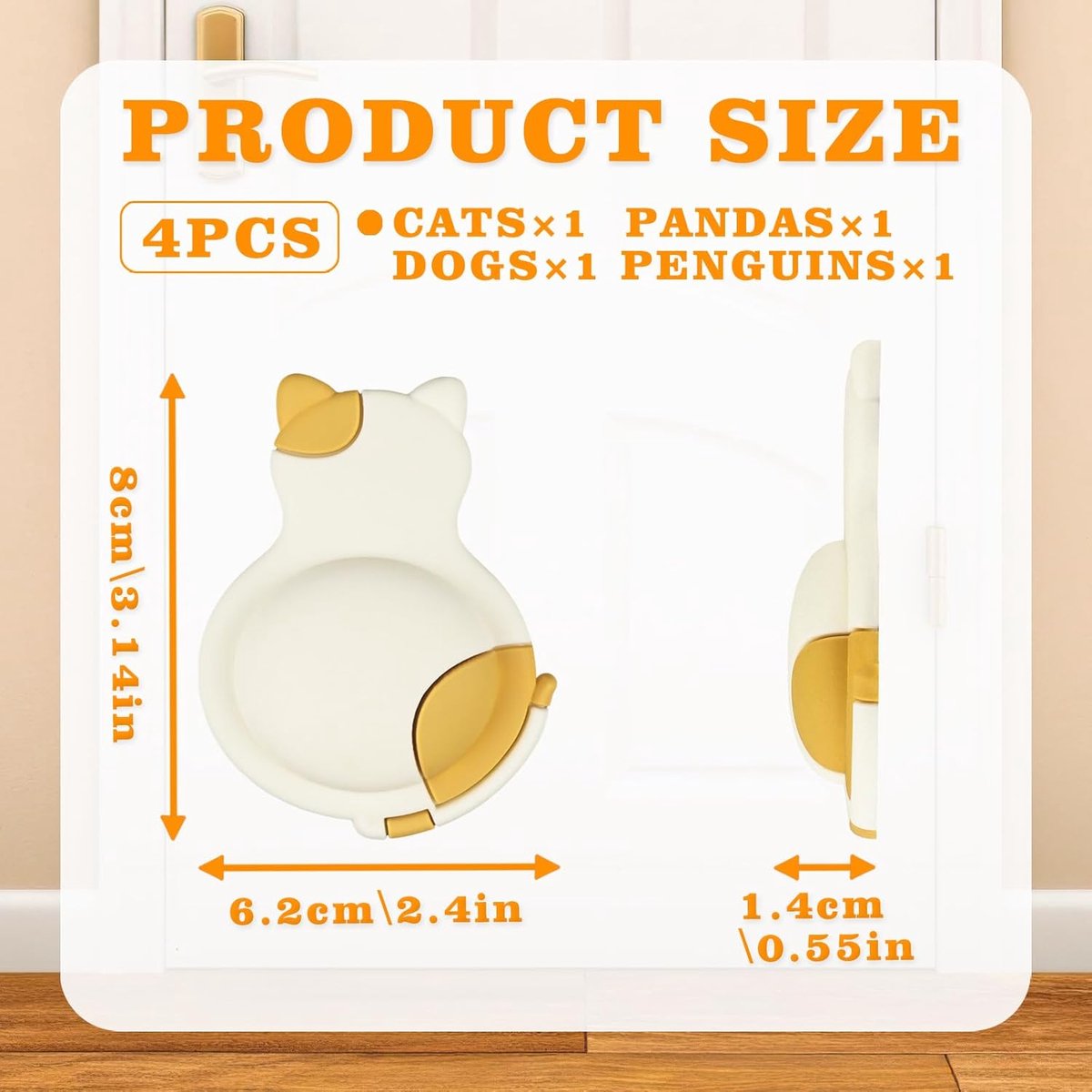 Pieces Door Knob Wall Protector - Cute Rubber Doorstop - Self-Adhesive Wall Protection Pads for Door Knobs