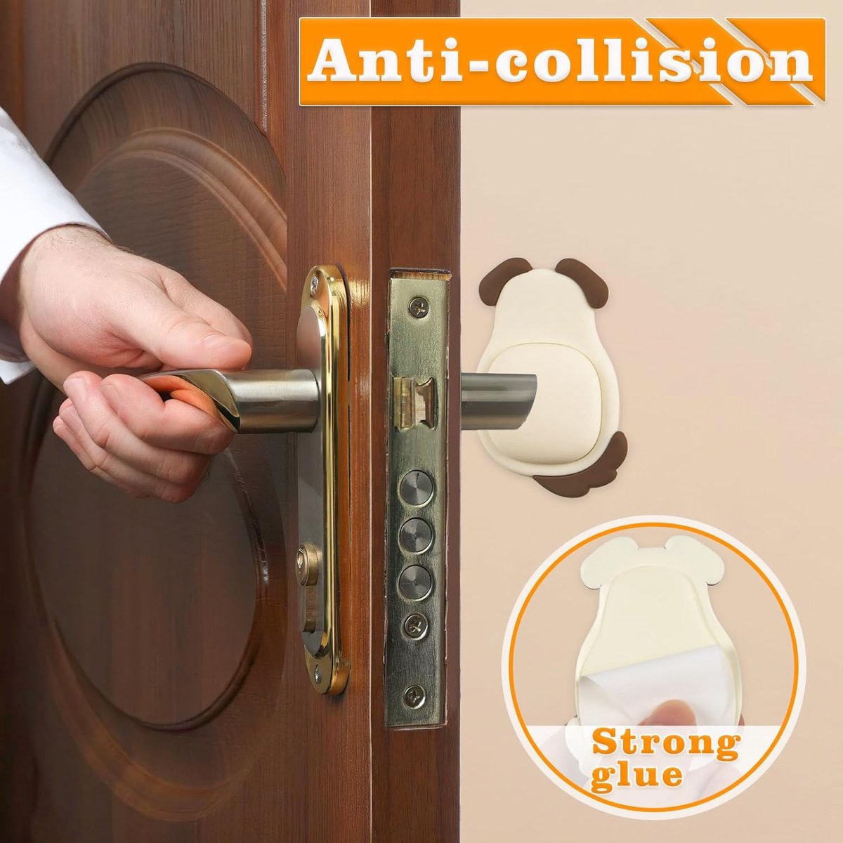 Pieces Door Knob Wall Protector - Cute Rubber Doorstop - Self-Adhesive Wall Protection Pads for Door Knobs