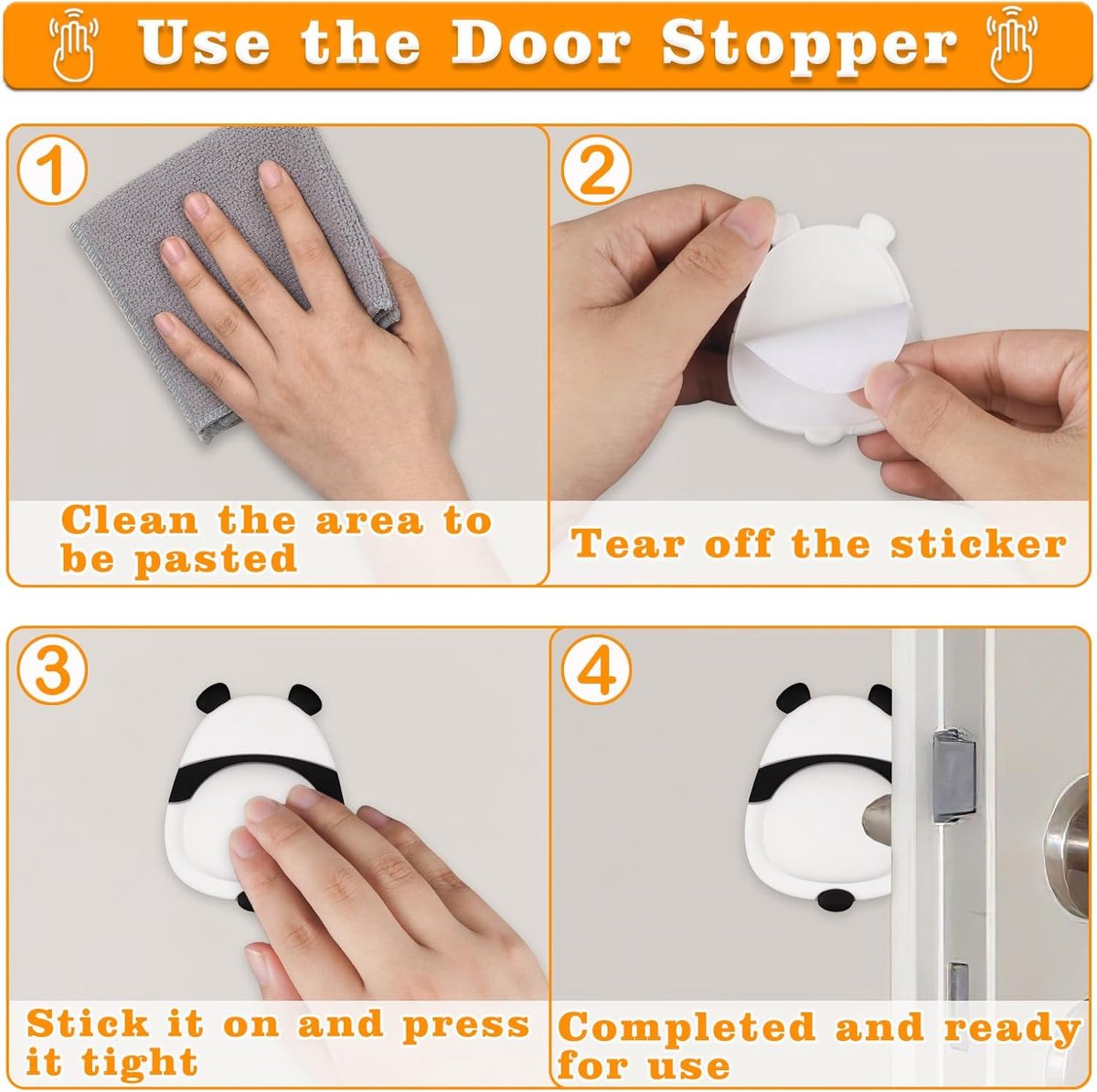 Pieces Door Knob Wall Protector - Cute Rubber Doorstop - Self-Adhesive Wall Protection Pads for Door Knobs
