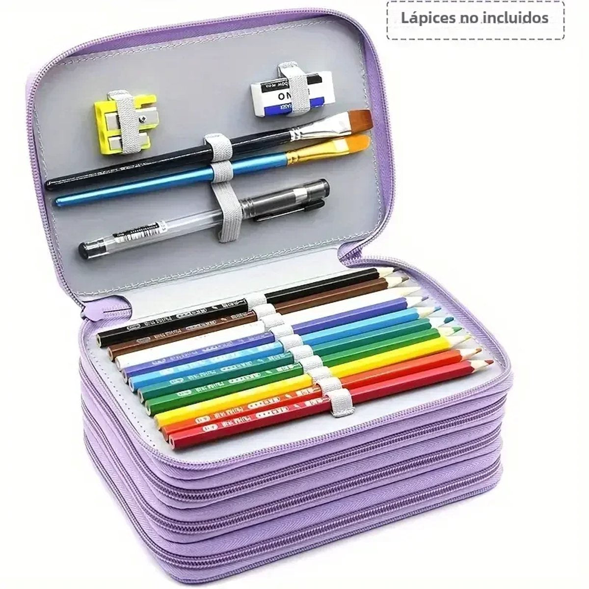 Pencil Case - Multifunctional pencil case with lid - 72 compartments, 4 layers, large capacity - Portable - Suitable for art and study - Durable pencil case with zipper - Purple