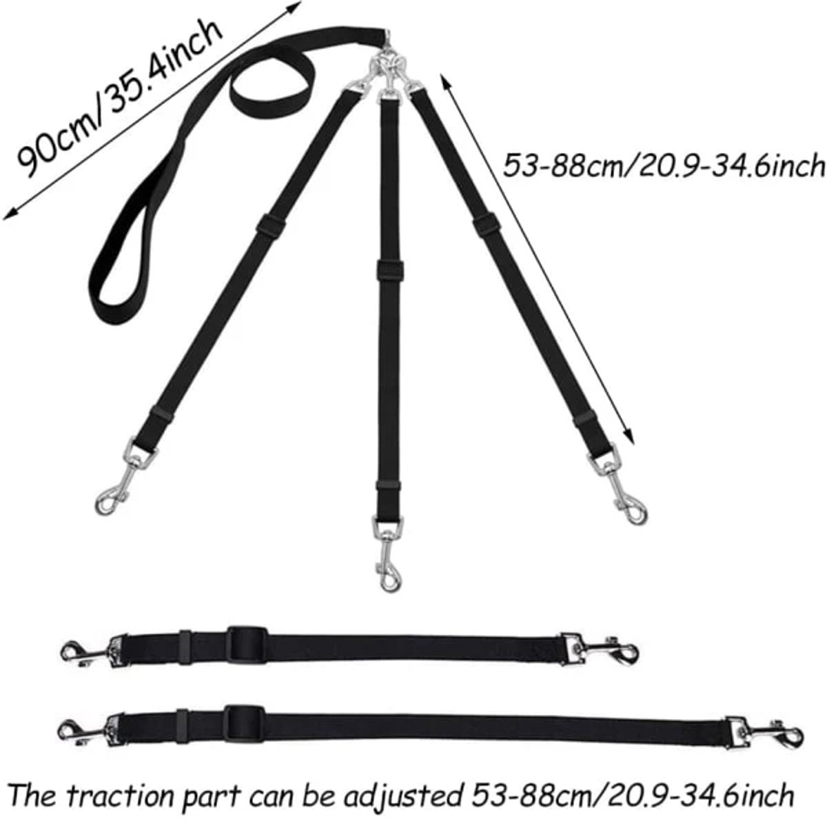 3-in-1 Dog Leash – Adjustable, detachable, for medium-sized dogs